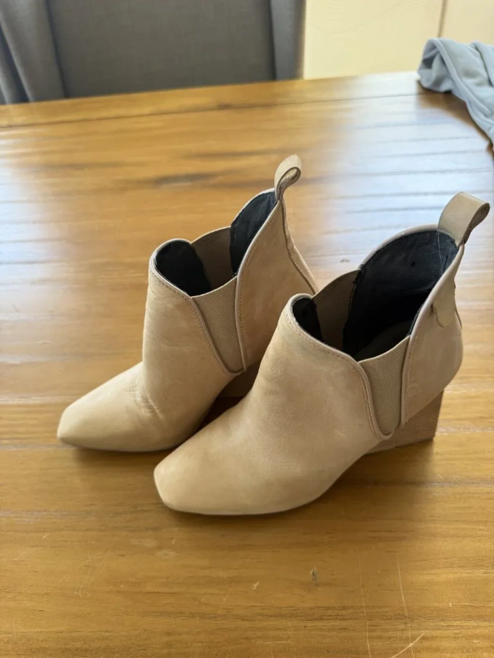 Jeffrey Campbell Brown Wedge Ankle Boots Size 6.5
